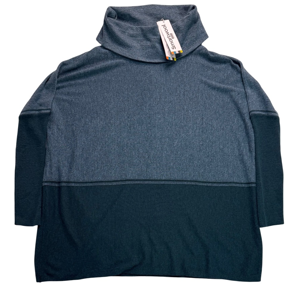 Smartwool Edgewood Poncho Sweater Mist Blue Twilight Marl Small